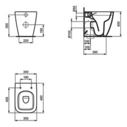 Ideal Standard i.life S Soft-Close Back-to-Wall Toilet Bowl