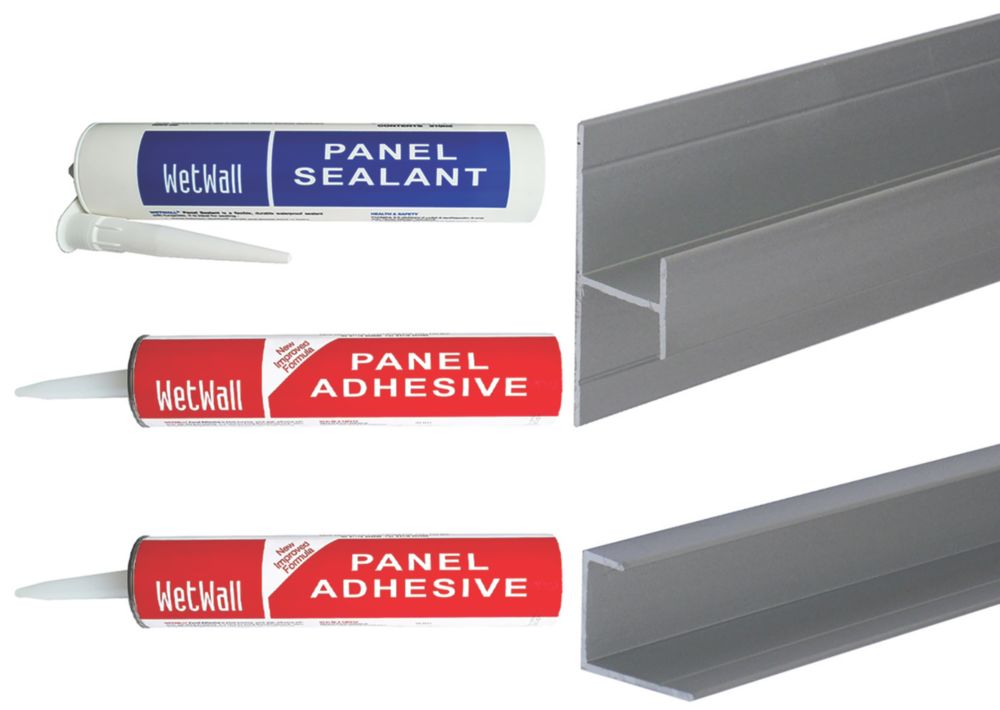 Splashwall  Panel Installation Kit Satin Anodised Aluminium