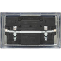 Knightsbridge  13A 2-Gang DP Switched Socket + 2.25A 45W 2-Outlet Type A & C USB Charger Antique Brass with Black Inserts