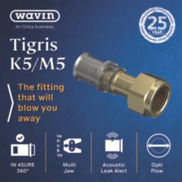 Wavin Tigris M5 Multi-Layer Composite Press-Fit Adapting Female Couplers 0.5" x 16mm 10 Pack