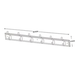 Essentials 6-Hook Rail White 685mm x 95mm