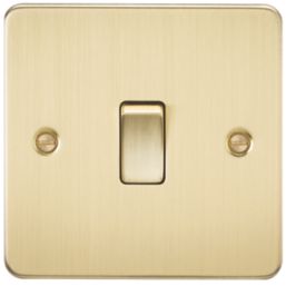 Knightsbridge  20A 1-Gang DP Control Switch Brushed Brass