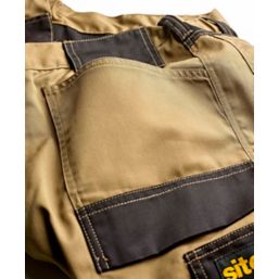 Site Pointer Work Trousers Stone / Black 40" W 32" L