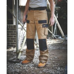 Site Pointer Work Trousers Stone / Black 40" W 32" L