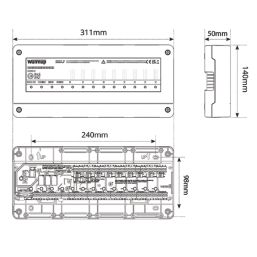 Warmup WWC-09 Hybrid Underfloor Heating Wiring Centre 9 Zones 230V