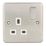 Hager Sollysta WRSS81BSW 13A 1-Gang 2P+E Switched Socket Brushed Stainless Steel  with White Inserts
