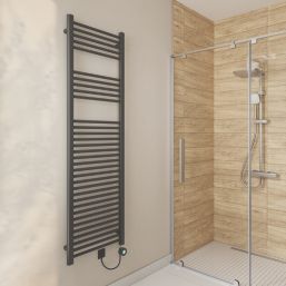 Flomasta 1600mm x 500mm 1706BTU Black Flat Electric Towel Radiator