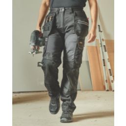 Site Kilani Womens Stretch Trousers Black / Grey Size 14 28" L