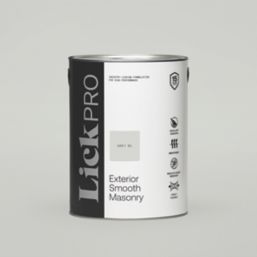 LickPro 5Ltr Smooth Grey 01 Masonry Paint