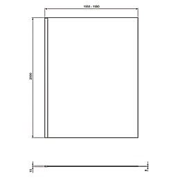 Ideal Standard i.life  Semi-Framed Wet Room Panel Clear Glass/Silver 1600mm x 2000mm