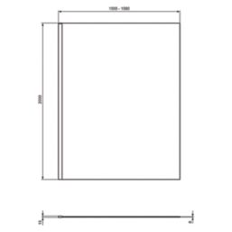 Ideal Standard i.life  Semi-Framed Wet Room Panel Clear Glass/Silver 1600mm x 2000mm