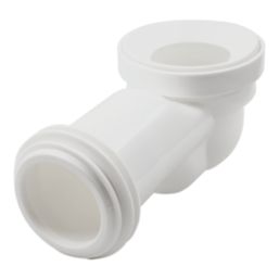 Flomasta  Rigid 90° Angled Swan Neck Pan Connector White 300mm