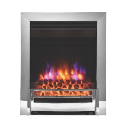 Be Modern Ember Chrome Remote Control Inset Electric Fire 510mm x 172mm x 612mm