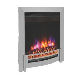 Be Modern Ember Chrome Remote Control Inset Electric Fire 510mm x 172mm x 612mm