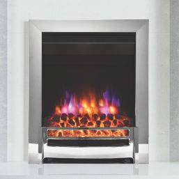Be Modern Ember Chrome Remote Control Inset Electric Fire 510mm x 172mm x 612mm