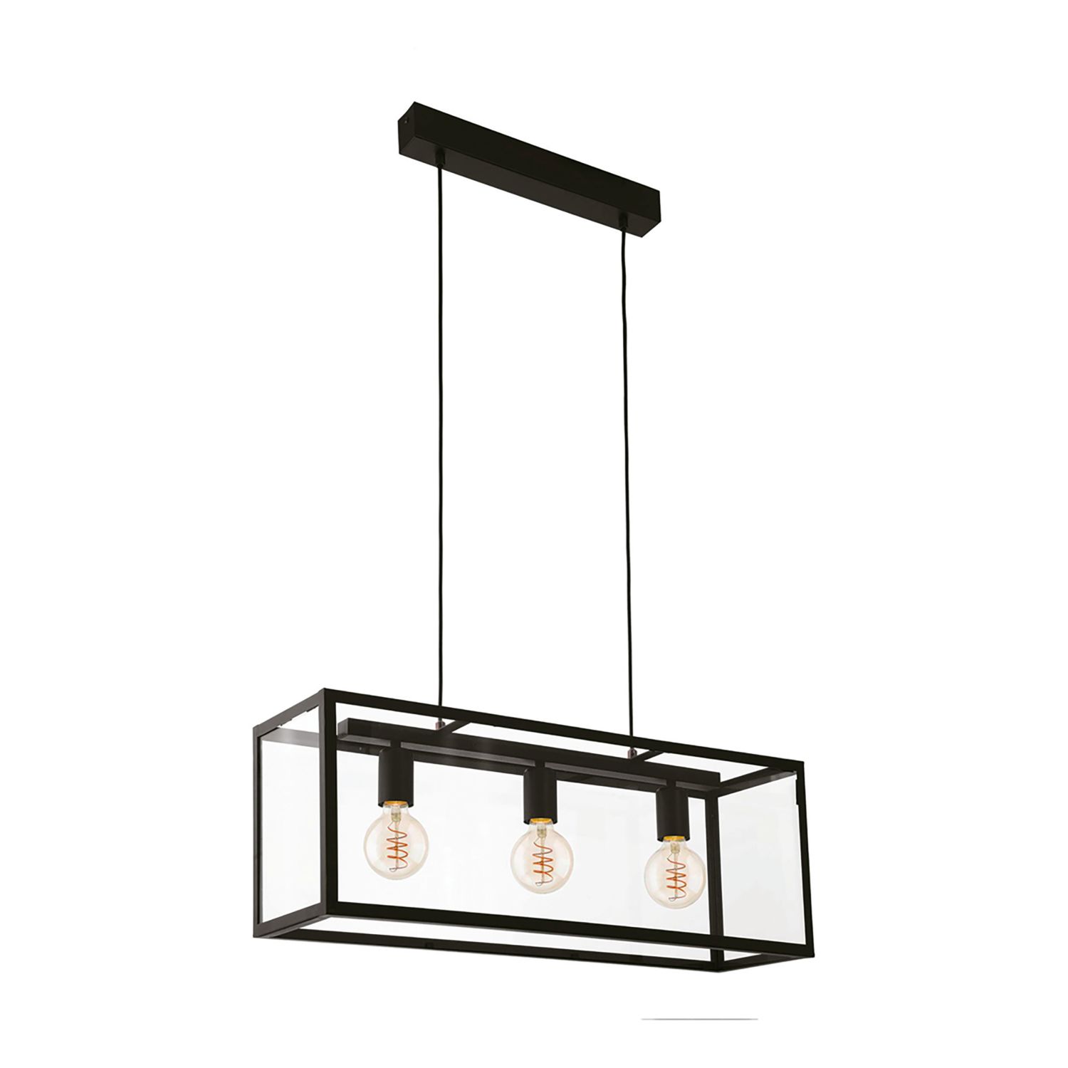 Eglo Charterhouse 3-Light Ceiling Light Black (558PL)