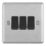 LAP  20A 16AX 3-Gang 2-Way Light Switch  Brushed Stainless Steel with Black Inserts
