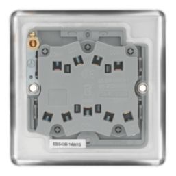 LAP  20A 16AX 3-Gang 2-Way Light Switch  Brushed Stainless Steel with Black Inserts