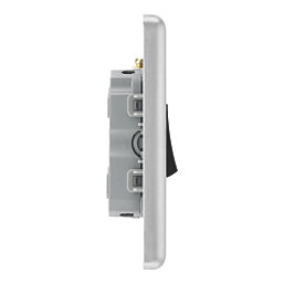 LAP  20A 16AX 3-Gang 2-Way Light Switch  Brushed Stainless Steel with Black Inserts