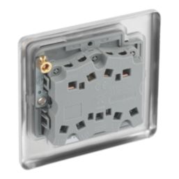 LAP  20A 16AX 3-Gang 2-Way Light Switch  Brushed Stainless Steel with Black Inserts