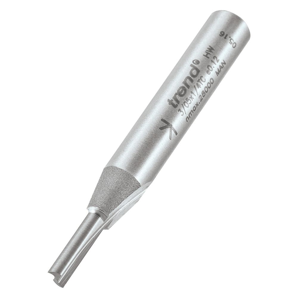 Trend 3/05X1/4TC 1/4" Shank DoubleFlute Straight Router Cutter 3mm x