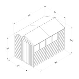 Forest Beckwood 6' x 9' 6" (Nominal) Apex Shiplap Timber Shed with Assembly