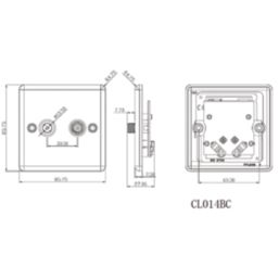 Knightsbridge  1-Gang Coaxial TV & F-Type Satellite Socket Matt Black with Black Inserts