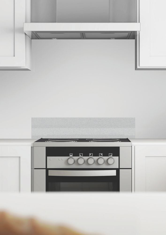 Splashwall Metallic White Upstand 6mm x 200mm x 900mm