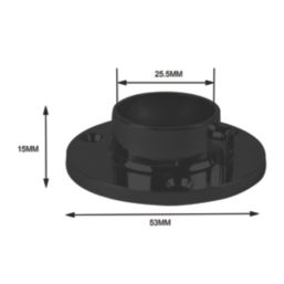 Essentials Rail End Sockets Black 25mm 2 Pack