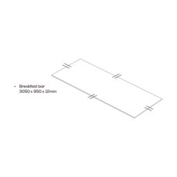 Mariz  Pure White Composite Kitchen Worktop 950mm x 3050mm x 12mm