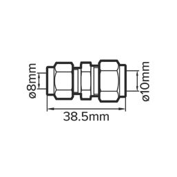 Flomasta  Brass Compression Reducing Coupler 10mm x 8mm