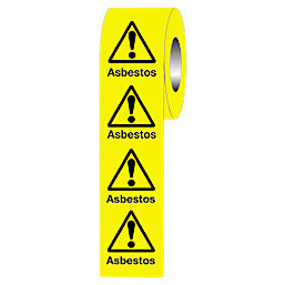 "Warning Asbestos" Adhesive Labels 50mm x 50mm