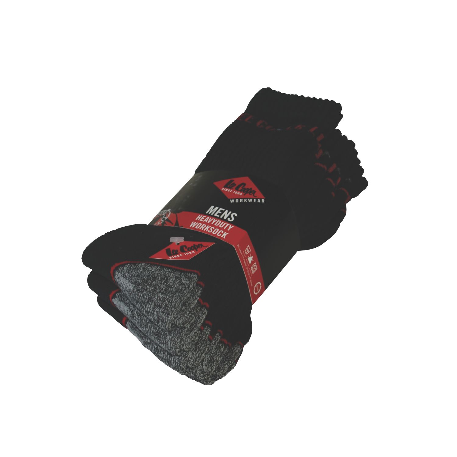 Lee Cooper LCSCK603 Heavy Duty Work Socks Black 7-11 5 Pairs (5593F)