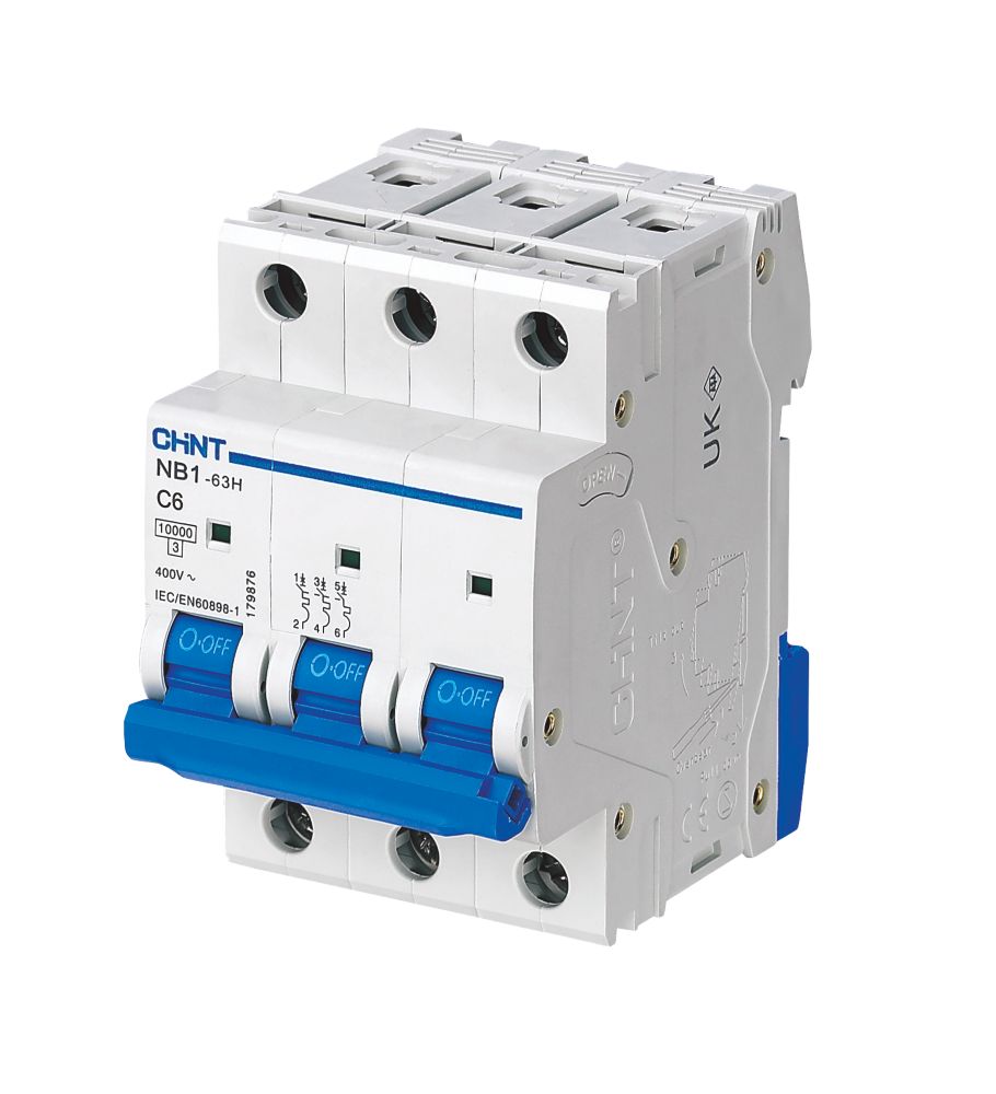 Chint NB1 6A TP C Curve 3-Phase MCB - Screwfix