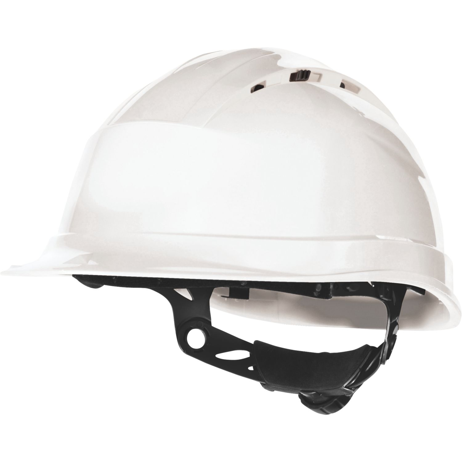 Delta Plus Quartz Up IV Vented Rotor Wheel Ratchet Safety Helmet White (5599R)