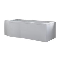 Essentials P-Shaped Curved Shower Bath Front Panel 1700mm White Gloss