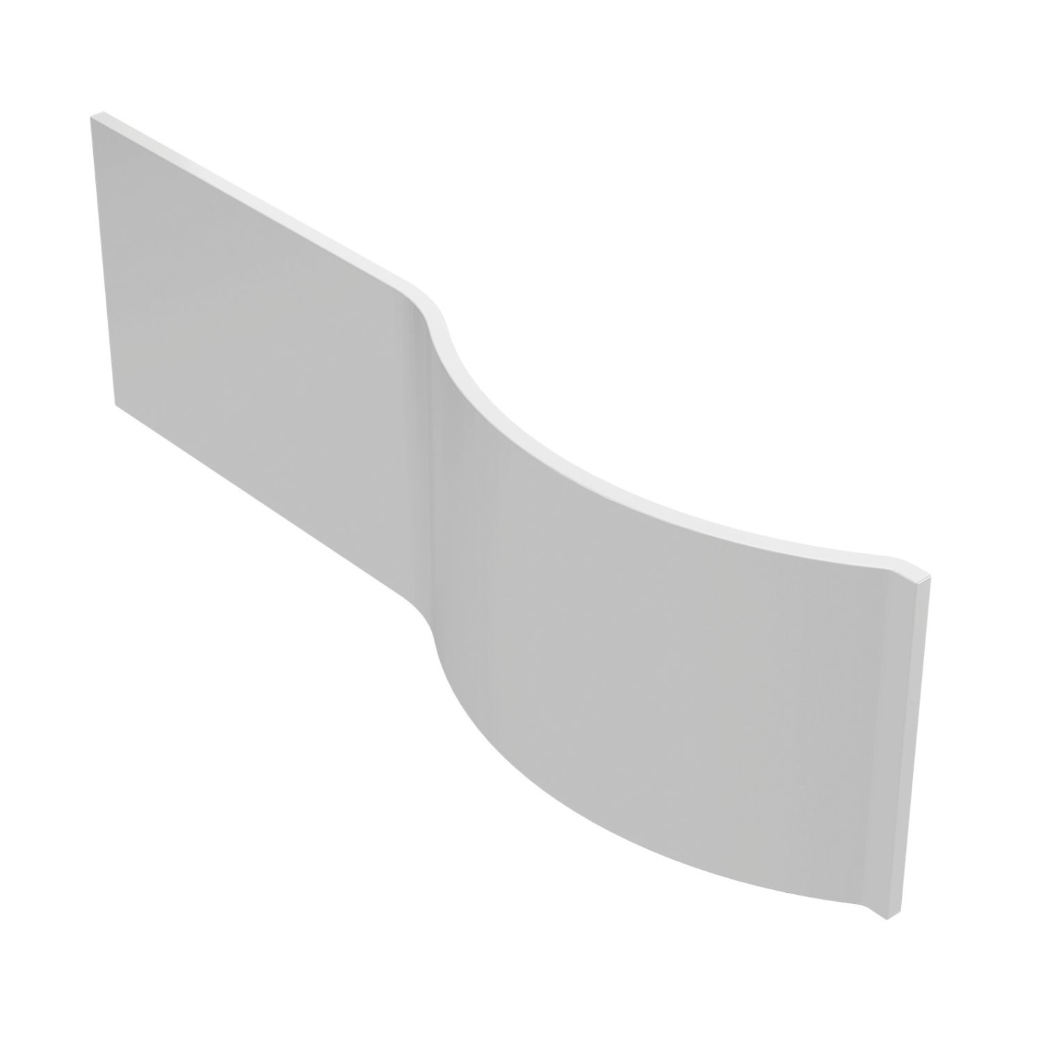 Essentials P-Shaped Curved Shower Bath Front Panel 1700mm White Gloss (559AA)
