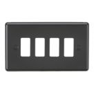 Knightsbridge  4-Module Grid Faceplate Matt Black