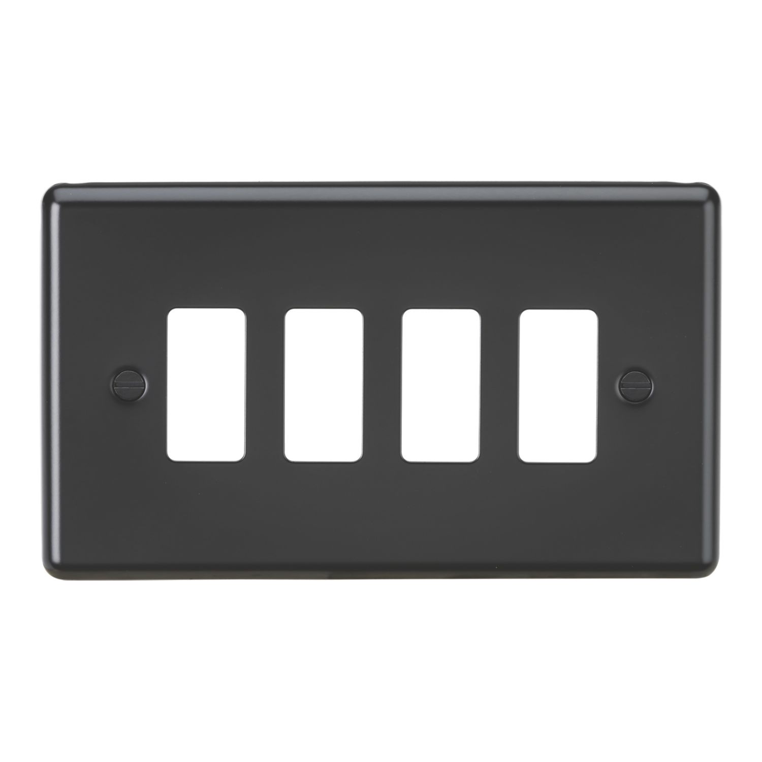 Knightsbridge 4-Module Grid Faceplate Matt Black (559CR)