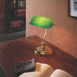 Eglo Banker Table Lamp Brass/Green