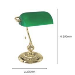 Eglo Banker Table Lamp Brass/Green
