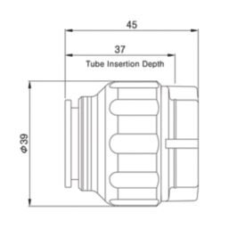 Flomasta  Plastic Push-Fit Stop Ends 22mm 2 Pack