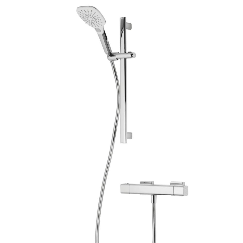 Volvic Exposed Mixer Shower Cool Touch Thermostatic Bar with Riser Rail - 5