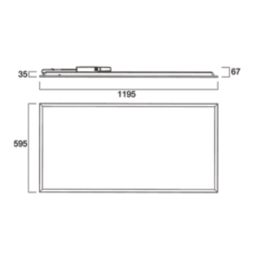 Sylvania Quantum Rectangular 1195mm x 595mm LED Panel Light White 13-26W 2300-4700lm