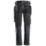 Snickers 6241 Stretch Trousers Grey / Black 30" W 30" L