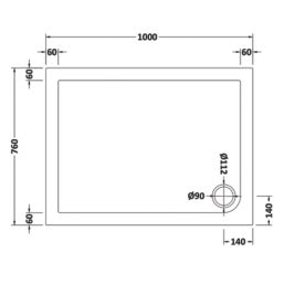 ETAL  Framed Rectangular Sliding Door Shower Enclosure & Tray  Matt Black 990mm x 750mm x 1940mm