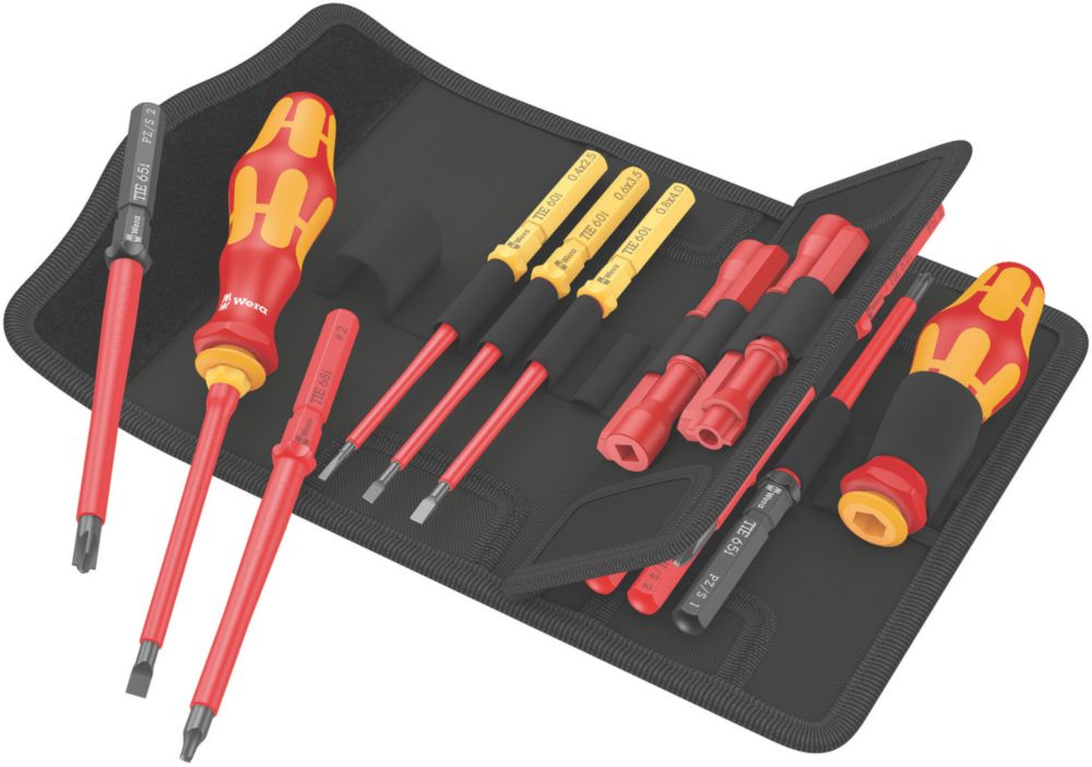 Wera Kraftform Kompakt 18 Imperial 1 Tool Finder VDE Interchangeable Insulated Screwdriver Set 18 Pieces