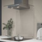 Splashback  Clear with Brushed Brass Caps Kitchen Splashback 600mm x 750mm x 4mm