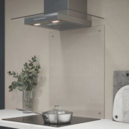 Splashback  Clear with Brushed Brass Caps Kitchen Splashback 600mm x 750mm x 4mm