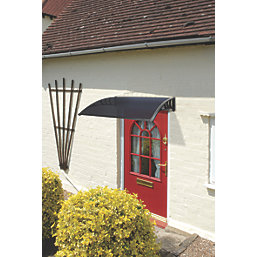 Greenhurst Easy Fit Door Canopy Black 1m x 0.6m x 0.23m